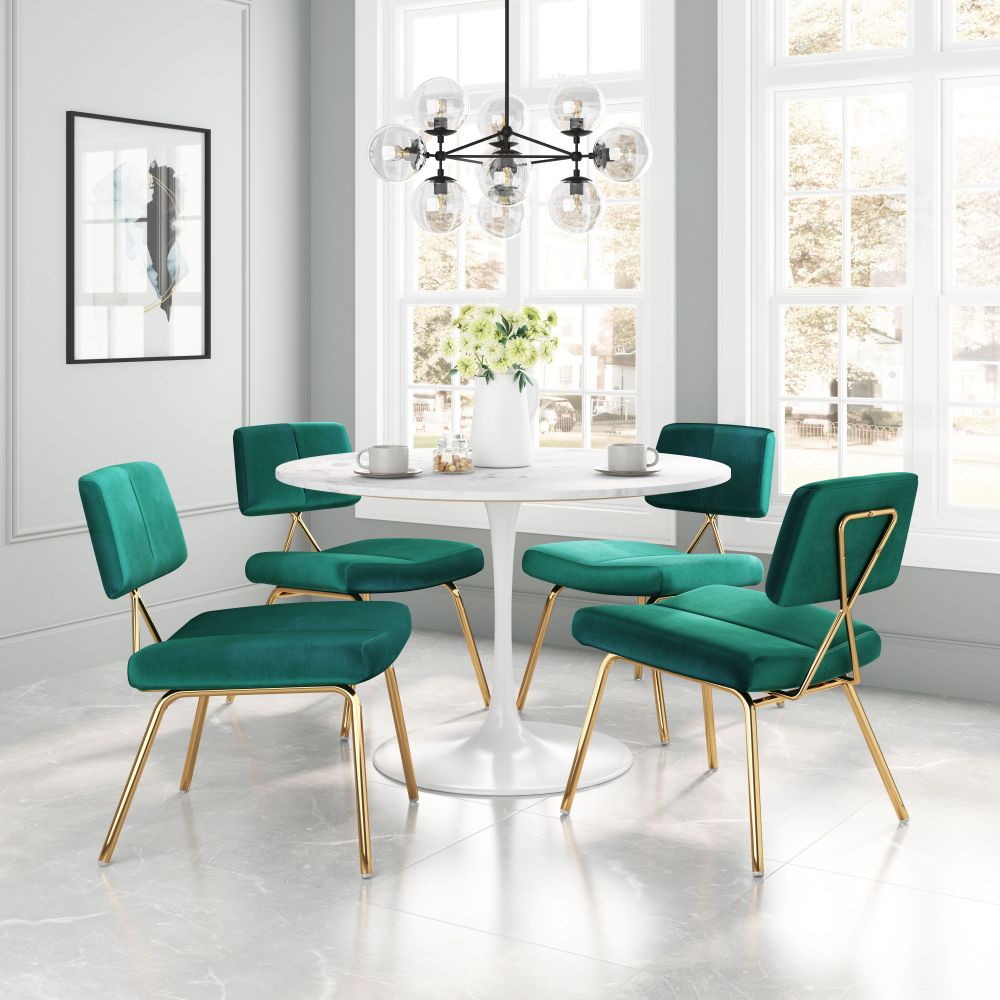 ZuoMod Nicole Dining Chair (Set of 2) Blue / Green