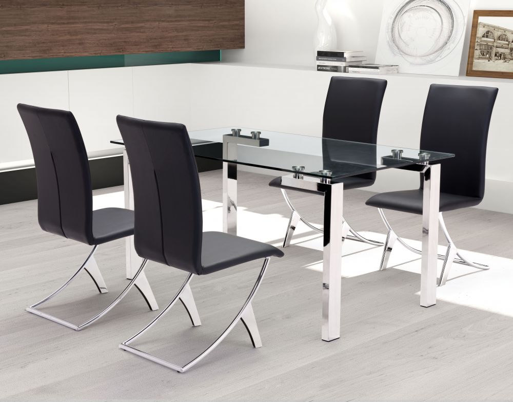 ZuoMod Delfin Dining Chair (Set of 2) Gray, Black, White or Espresso