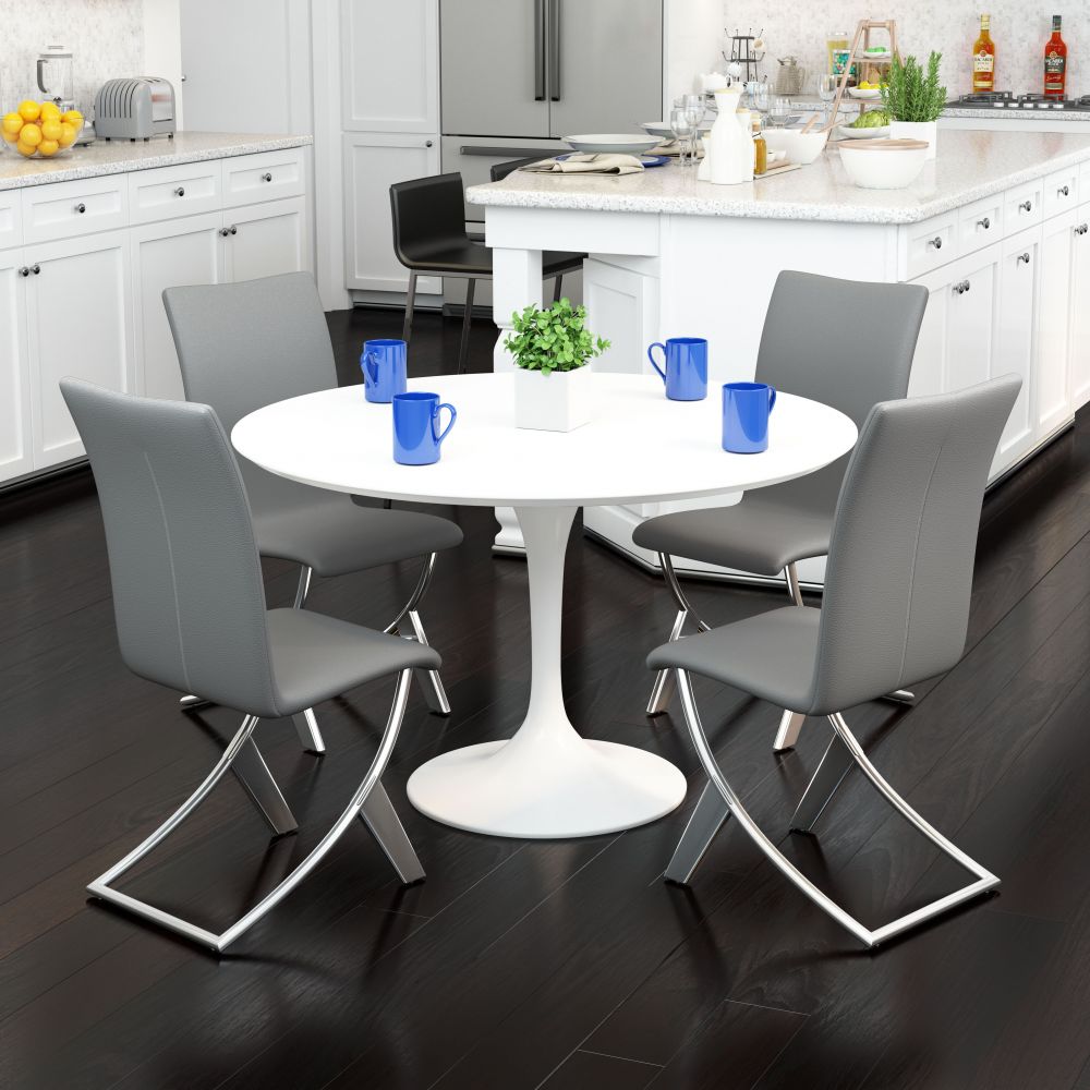 ZuoMod Delfin Dining Chair (Set of 2) Gray, Black, White or Espresso