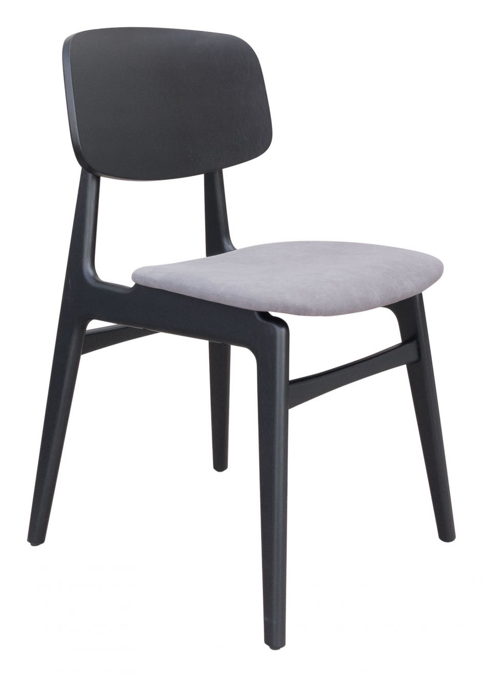 ZuoMod Othello Dining Chair (Set of 2) Light Gray & Walnut / Gray & Black