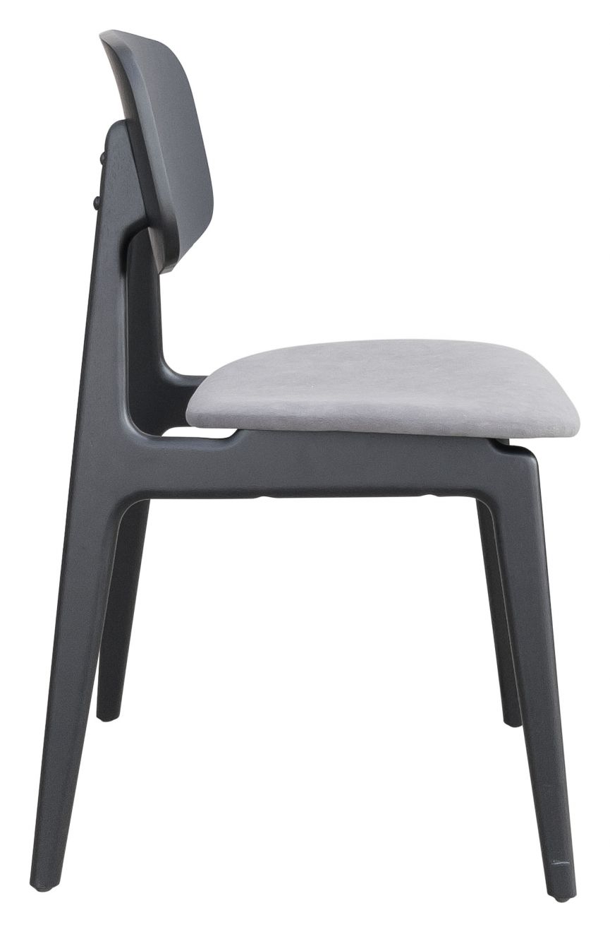 ZuoMod Othello Dining Chair (Set of 2) Light Gray & Walnut / Gray & Black