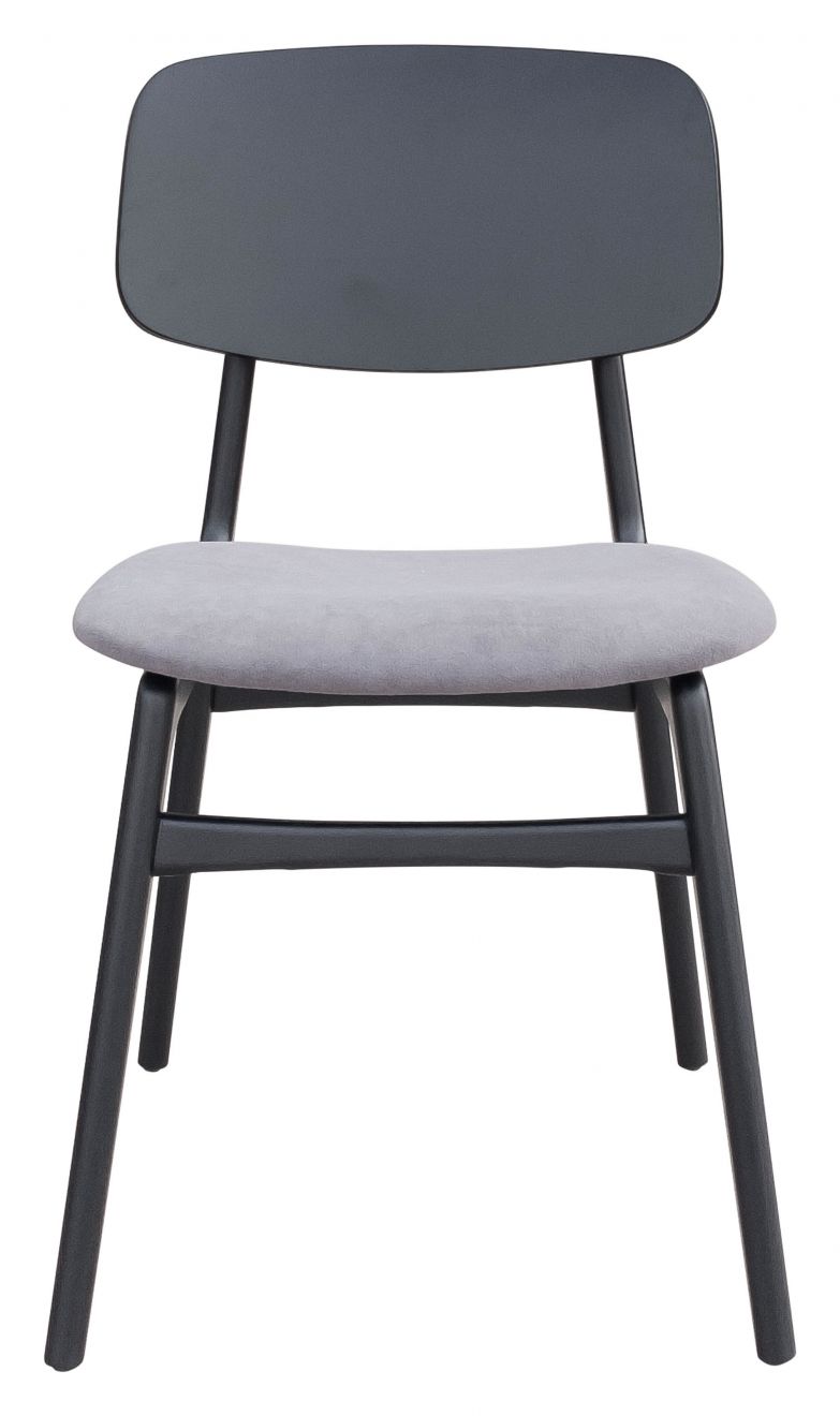 ZuoMod Othello Dining Chair (Set of 2) Light Gray & Walnut / Gray & Black