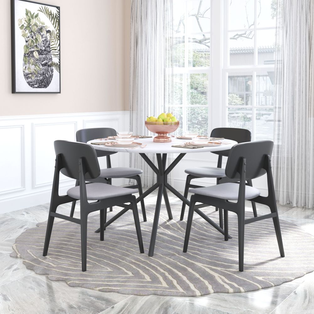 ZuoMod Othello Dining Chair (Set of 2) Light Gray & Walnut / Gray & Black