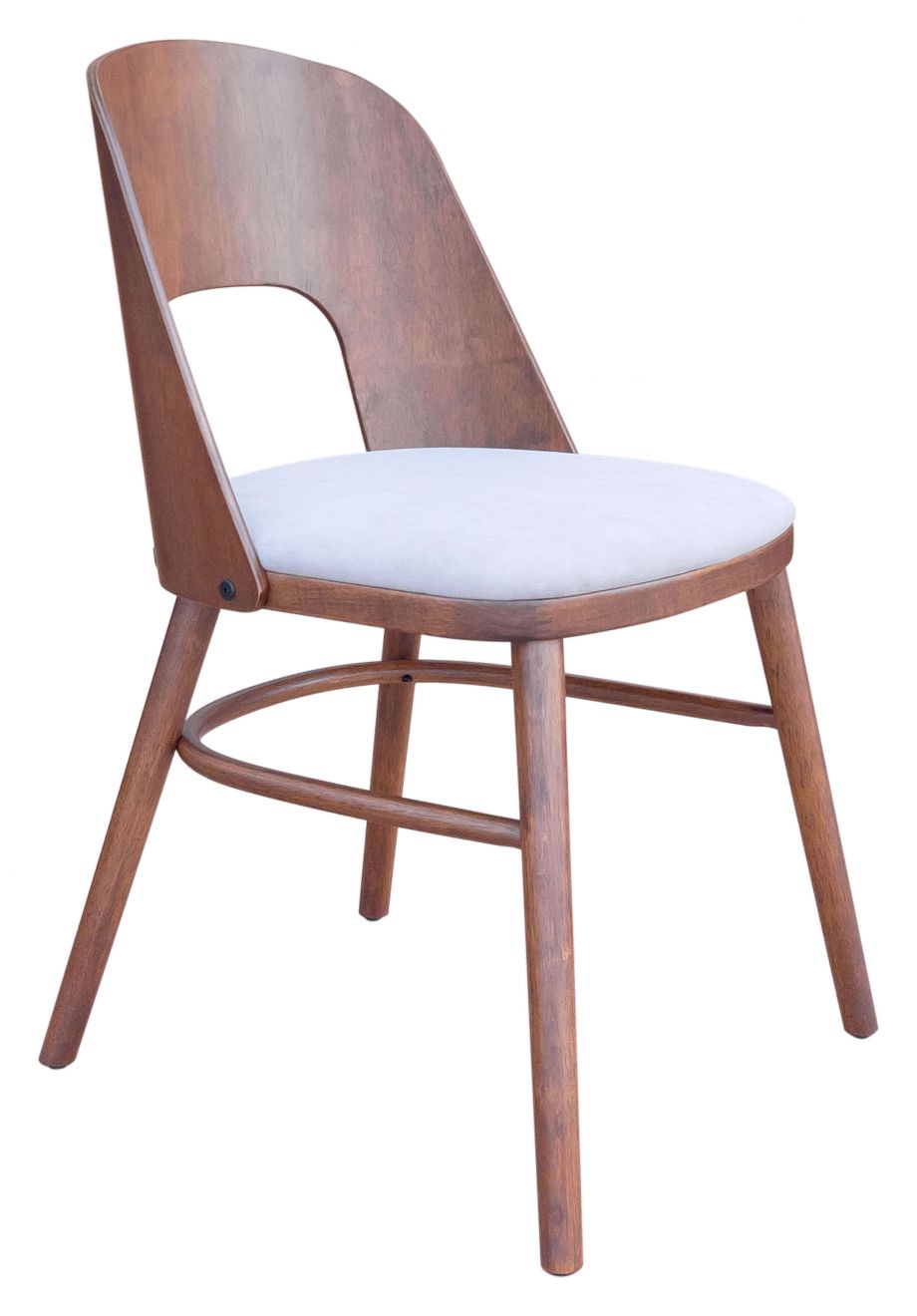 ZuoMod Iago Dining Chair (Set of 2) Light Gray & Walnut 109215