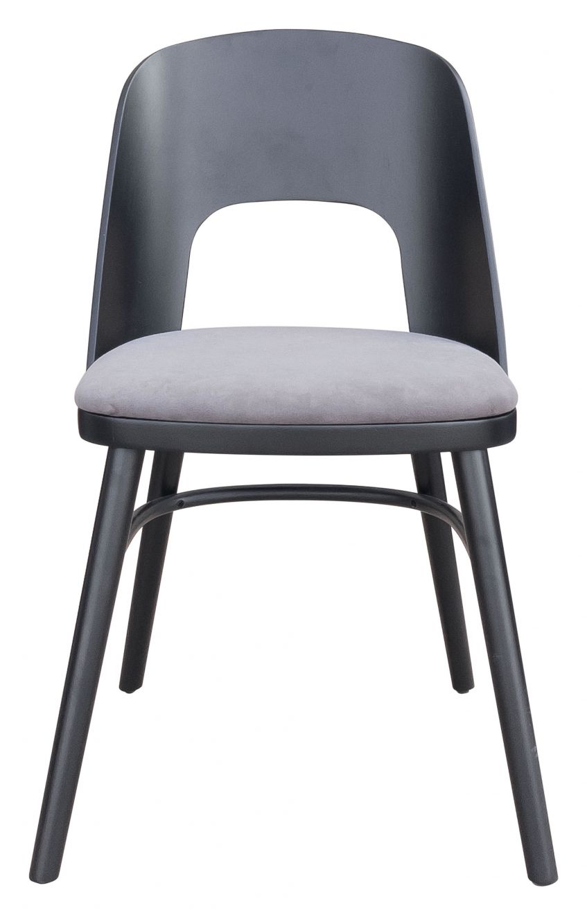 ZuoMod Iago Dining Chair (Set of 2) Gray & Black 109216