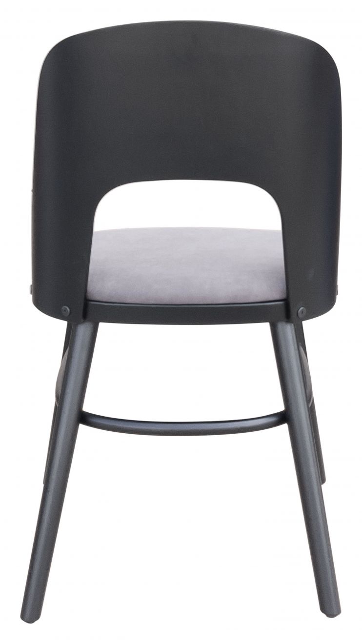 ZuoMod Iago Dining Chair (Set of 2) Gray & Black 109216