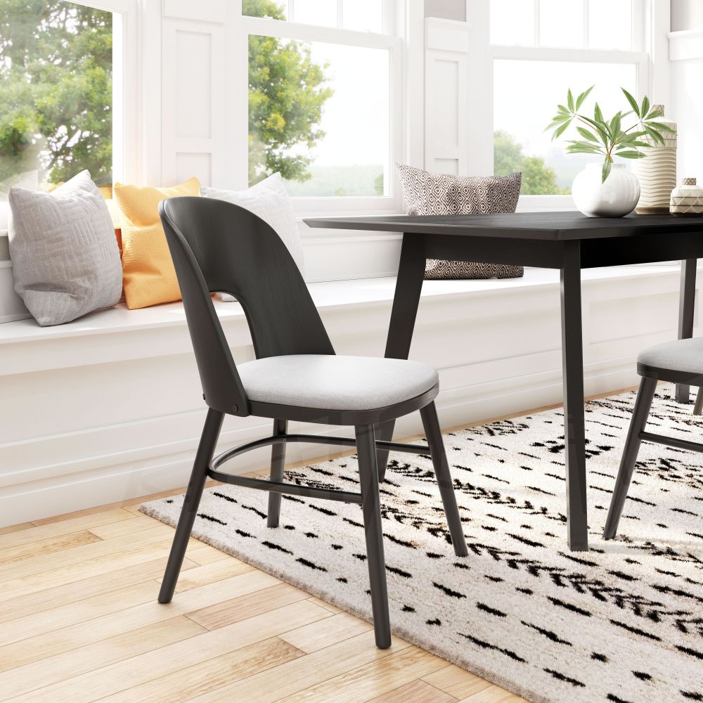 ZuoMod Iago Dining Chair (Set of 2) Gray & Black 109216