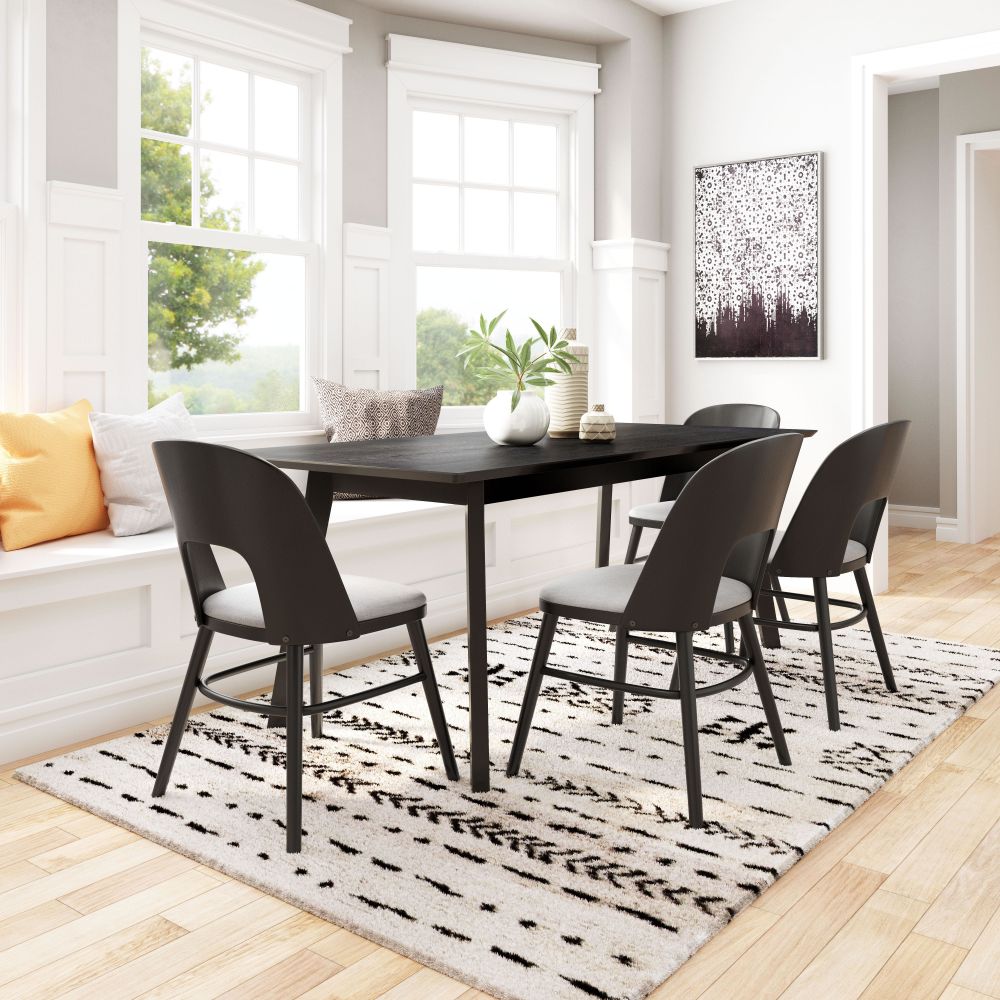 ZuoMod Iago Dining Chair (Set of 2) Gray & Black 109216