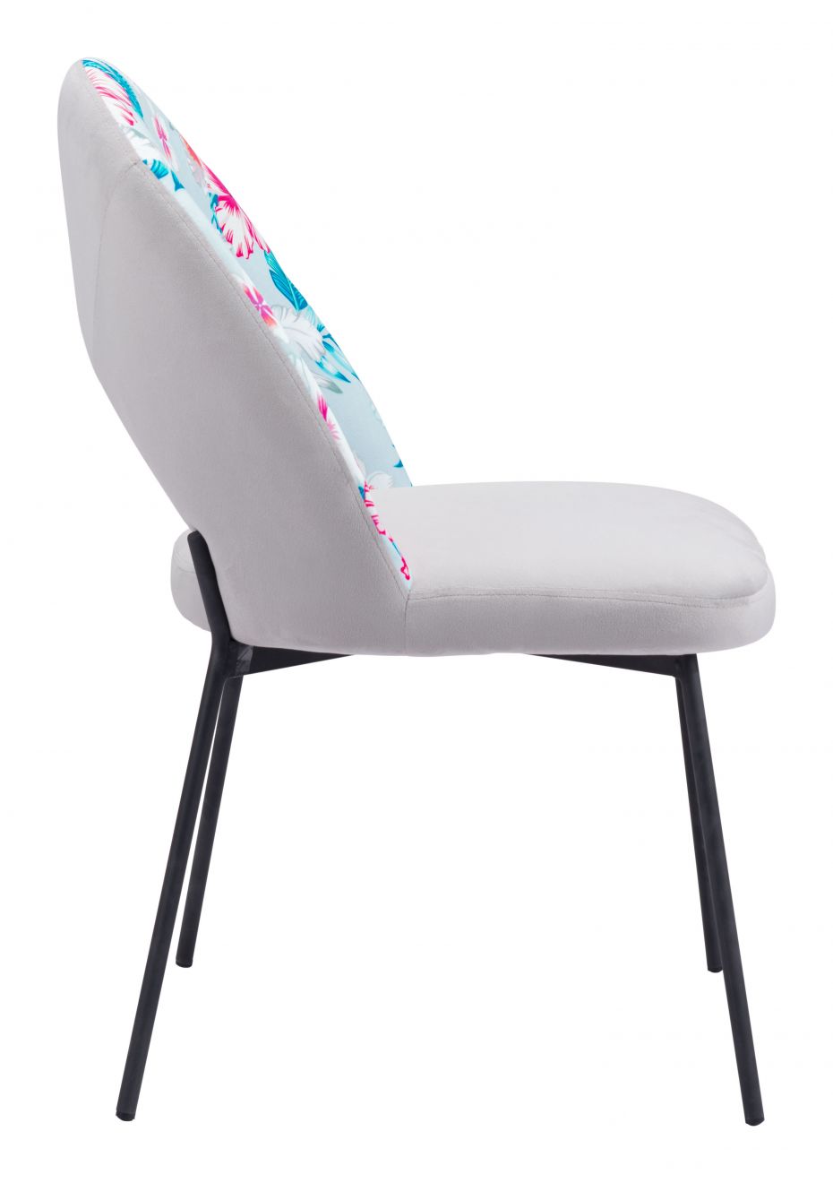 ZuoMod Torrey Dining Chair (Set of 2) Multicolor Print & Gray 109365