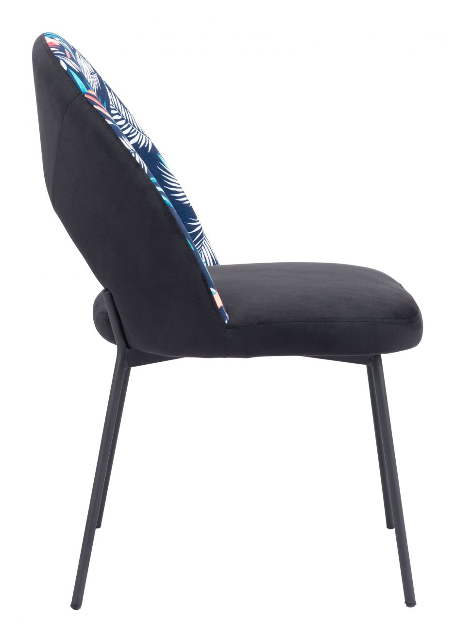 ZuoMod Merion Dining Chair (Set of 2) Multicolor Print & Black 109366