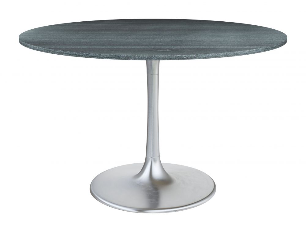 ZuoMod Metropolis Dining Table 48" Gray & Silver 109445