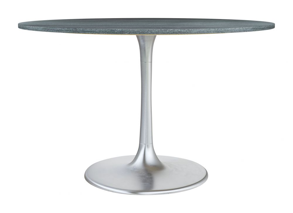 ZuoMod Metropolis Dining Table 48" Gray & Silver 109445