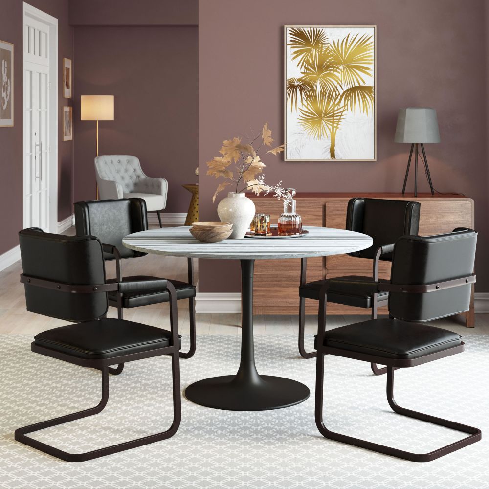 ZuoMod Central City Dining Table Gray & Black 109447