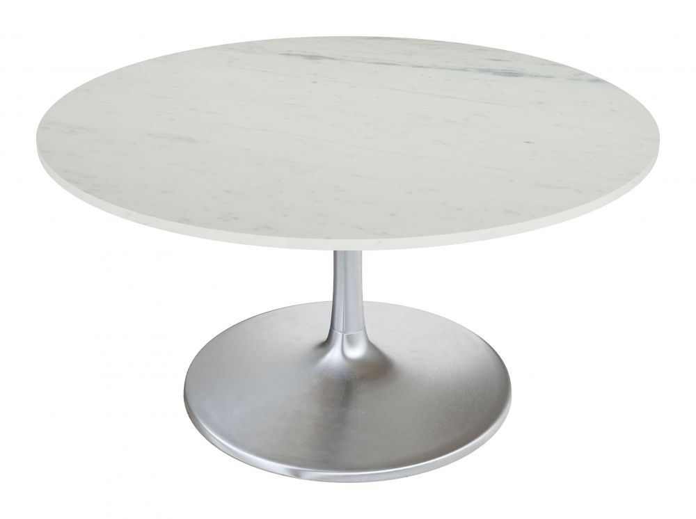 ZuoMod Gotham Dining Table 60" White & Silver 109450