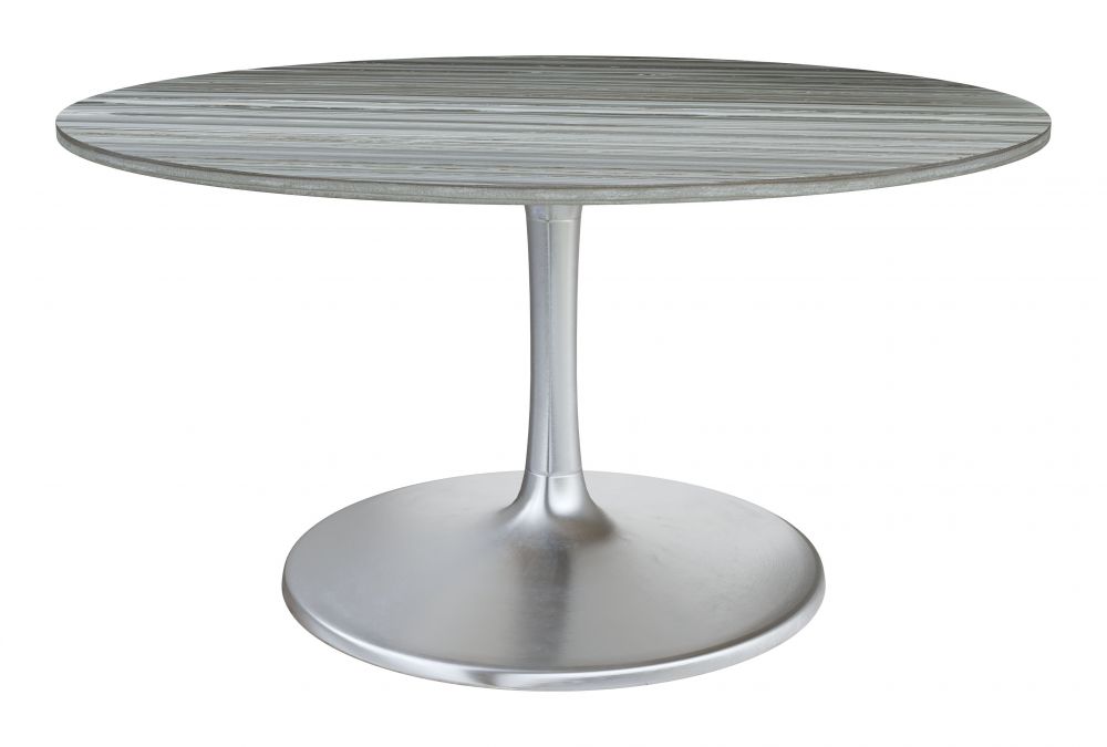 ZuoMod Star City Dining Table (60") Gray & Silver 109452