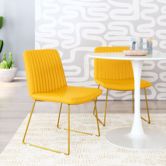 ZuoMod Joy Dining Chair (Set of 2) Yellow 109476