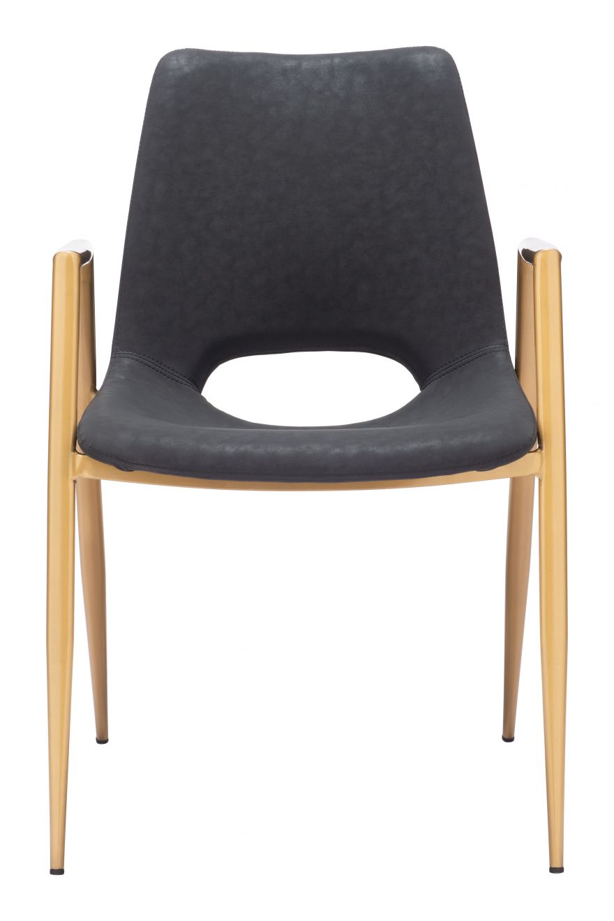 ZuoMod Desi Dining Chair Black & Gold 109549