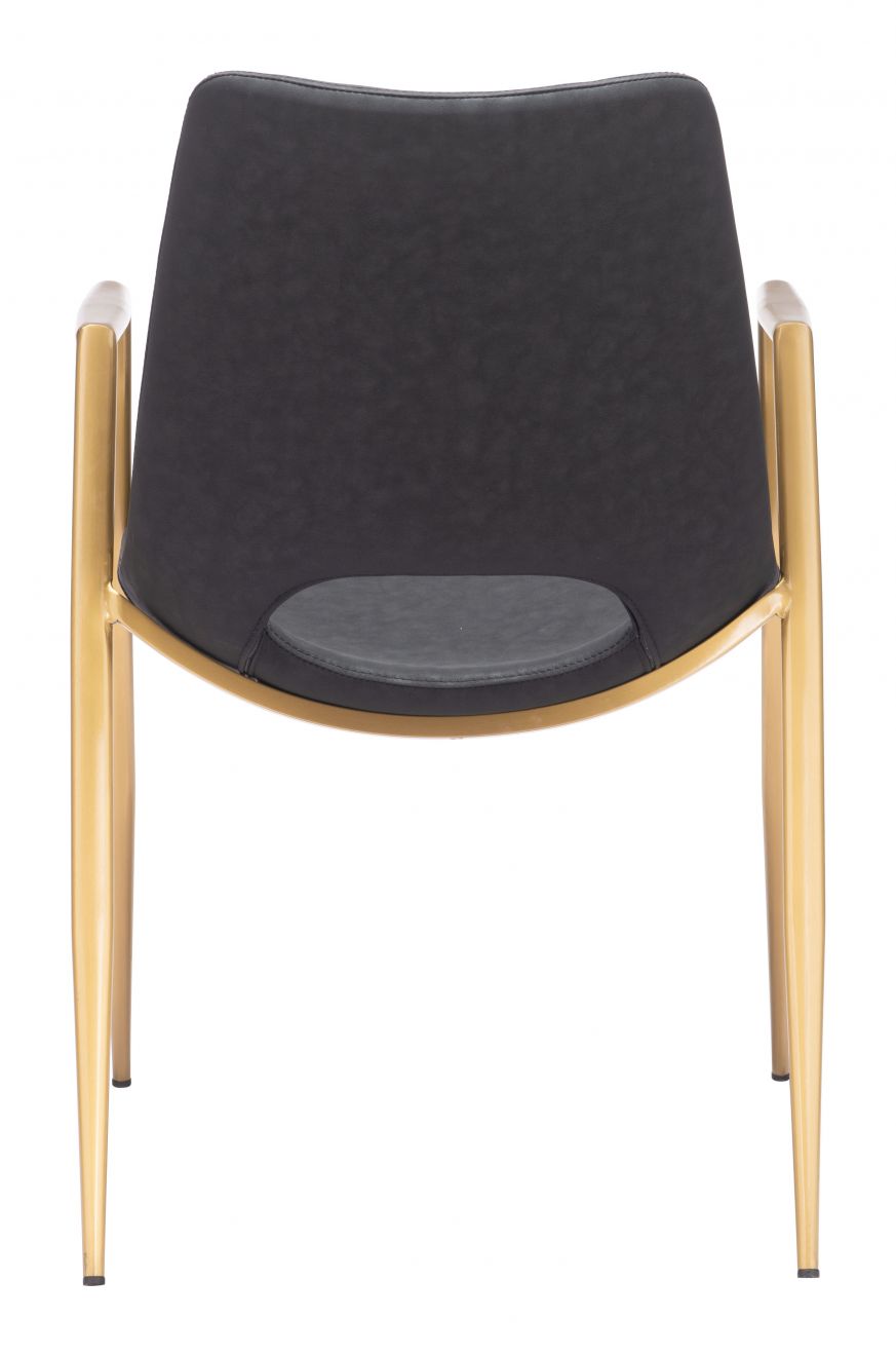 ZuoMod Desi Dining Chair Black & Gold 109549