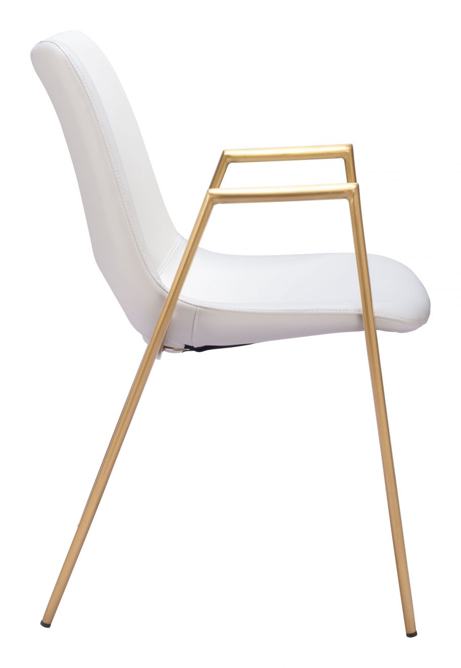 ZuoMod Desi Dining Chair (Set of 2) White & Gold 109550