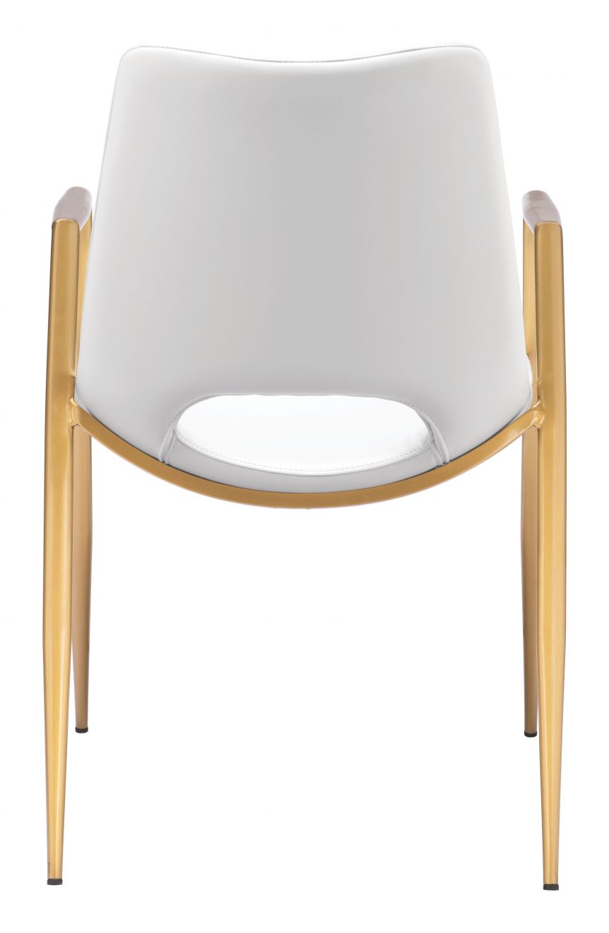 ZuoMod Desi Dining Chair (Set of 2) White & Gold 109550