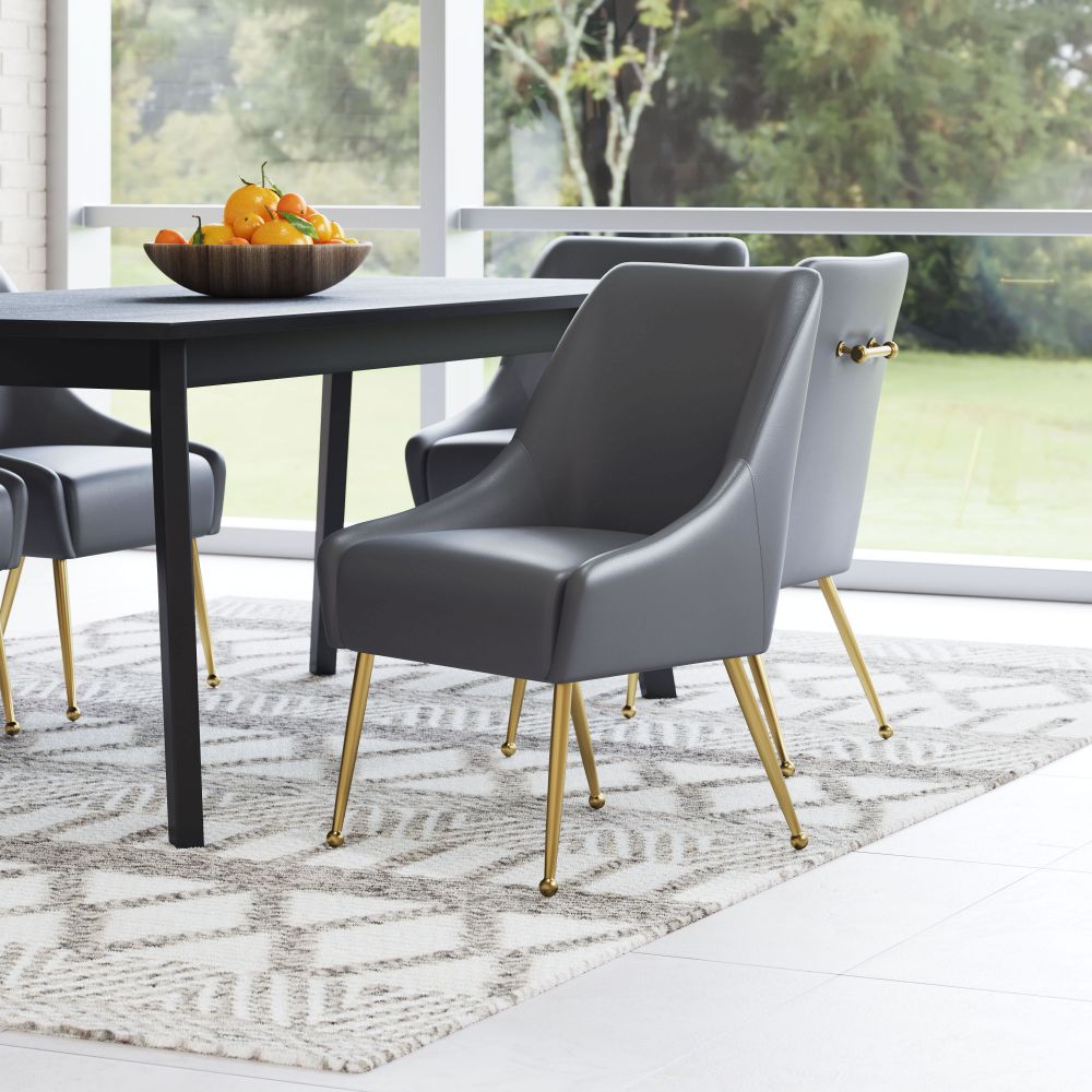 ZuoMod Maxine Dining Chair Gray & Gold 109713