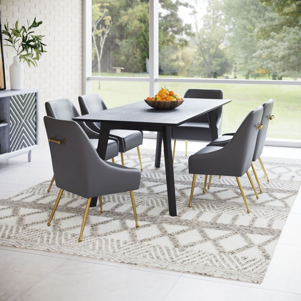 ZuoMod Maxine Dining Chair Gray & Gold 109713