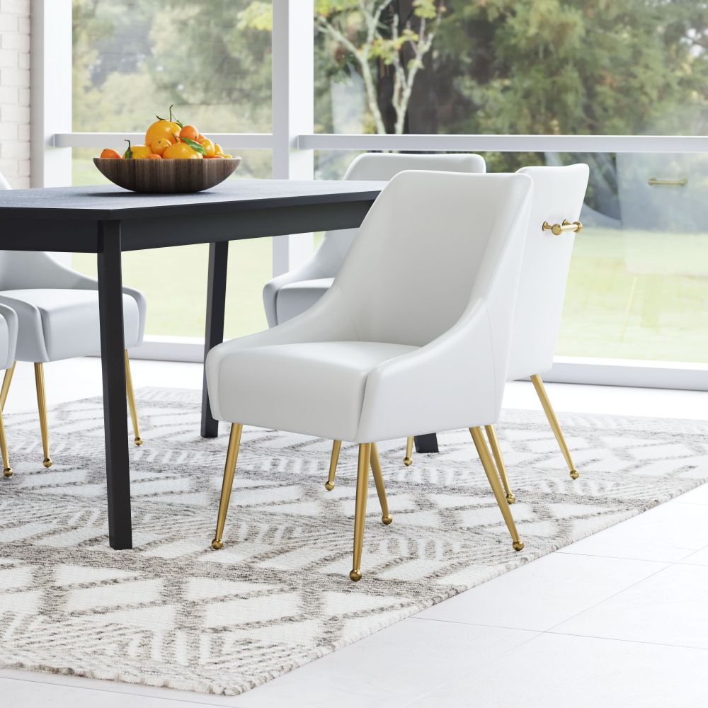 ZuoMod Maxine Dining Chair Black and Gold, Navy Blue and Gold, or White and Gold