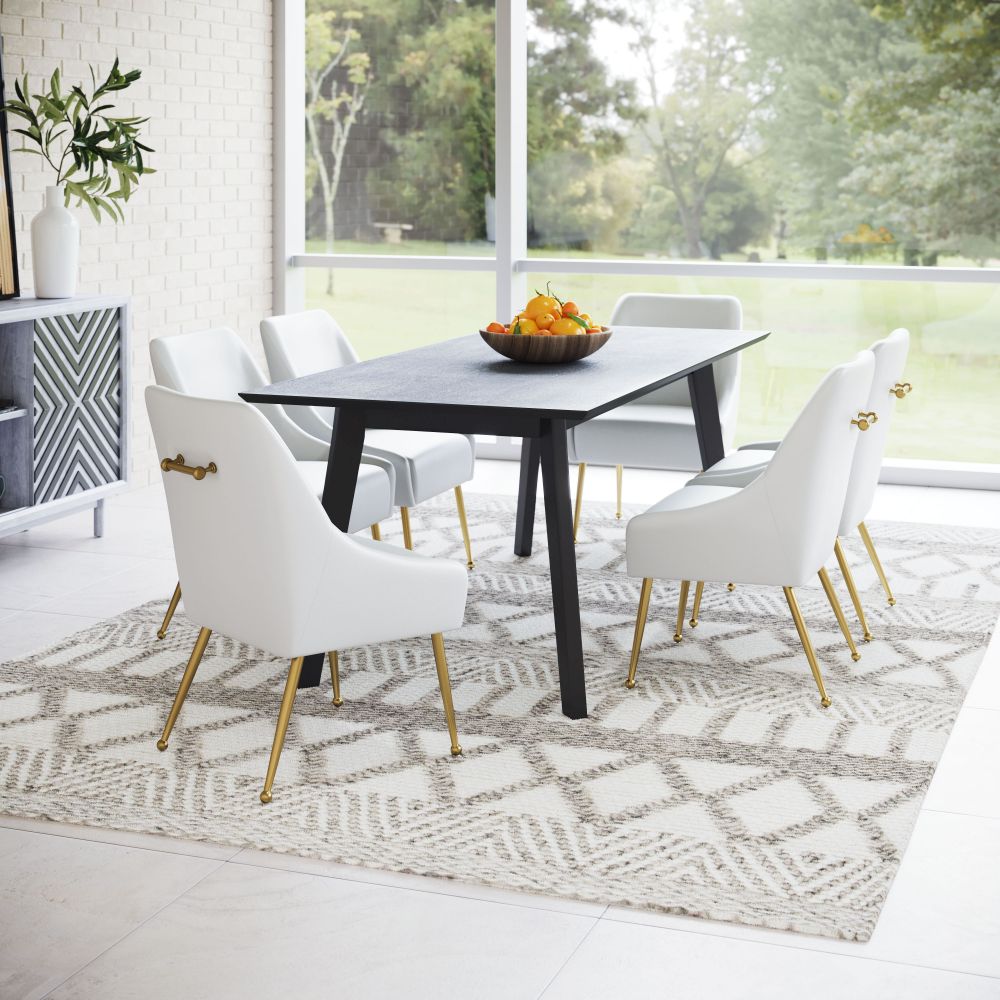 ZuoMod Maxine Dining Chair Black and Gold, Navy Blue and Gold, or White and Gold