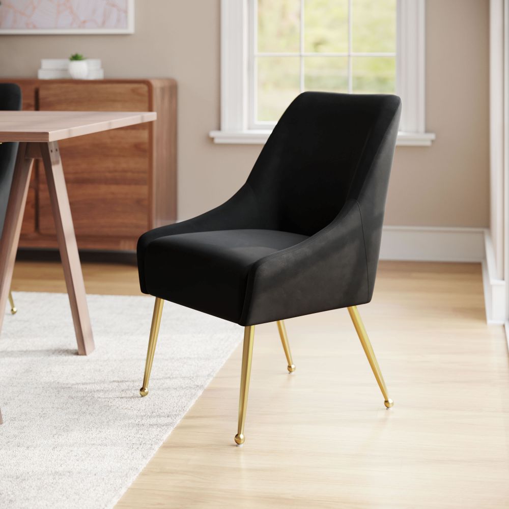 ZuoMod Maxine Dining Chair Black and Gold, Navy Blue and Gold, or White and Gold