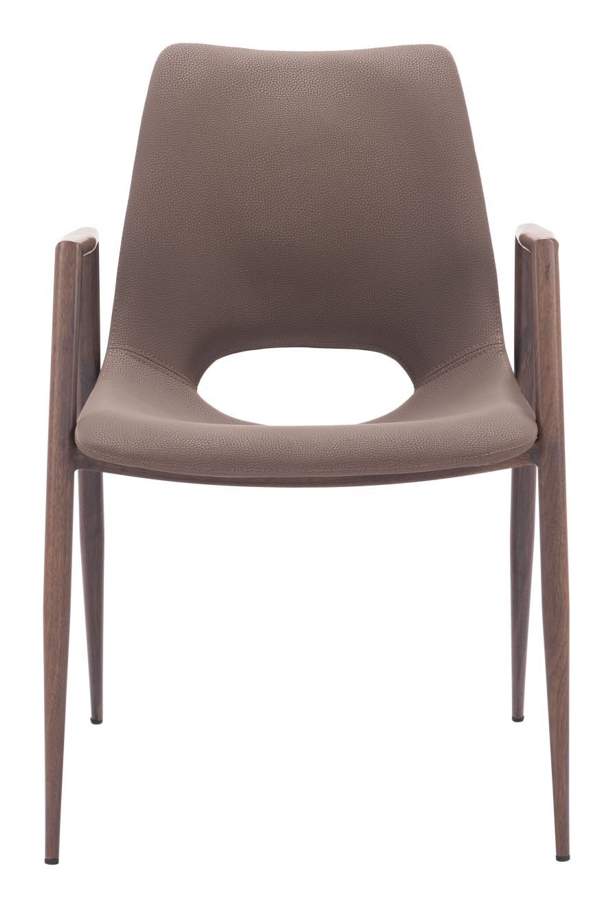 ZuoMod Desi Dining Chair (Set of 2) Brown & Walnut 109730