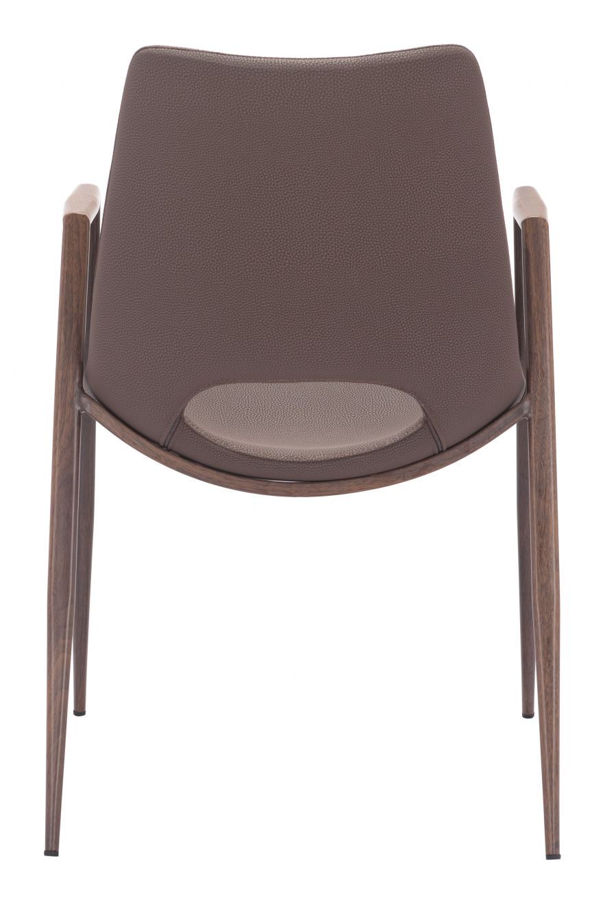 ZuoMod Desi Dining Chair (Set of 2) Brown & Walnut 109730