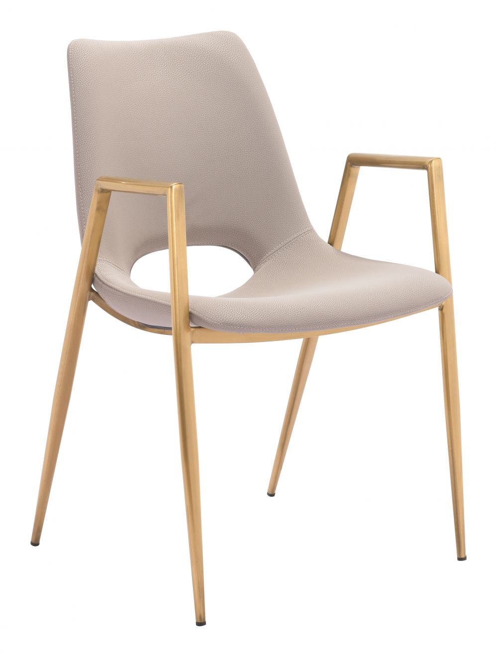 ZuoMod Desi Dining Chair (Set of 2) Beige & Gold 109731