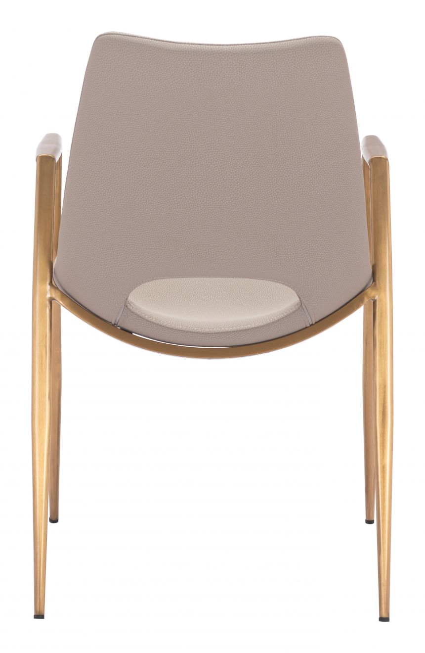 ZuoMod Desi Dining Chair (Set of 2) Beige & Gold 109731