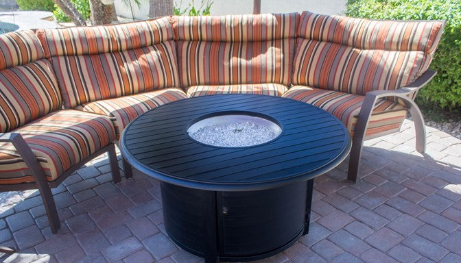 Az Patio Round Slatted Aluminum Firepit F-1350-FPT