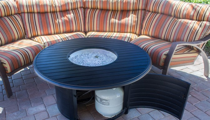 Az Patio Round Slatted Aluminum Firepit F-1350-FPT