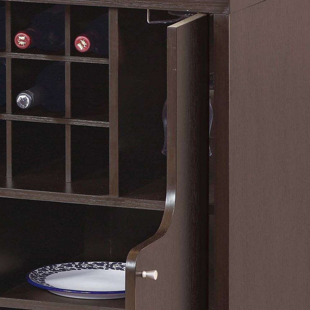 Red Cocoa Colored 2 Door Wine Cabinet