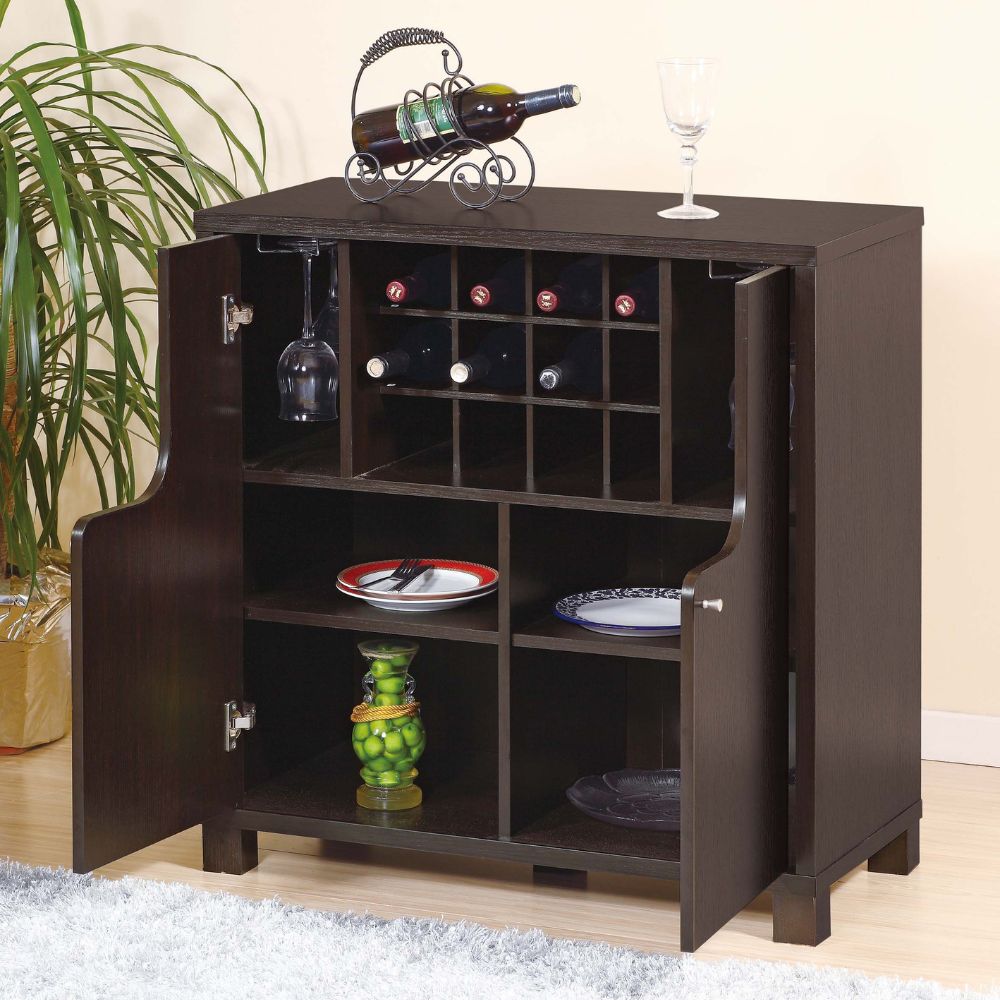 Red Cocoa Colored 2 Door Wine Cabinet