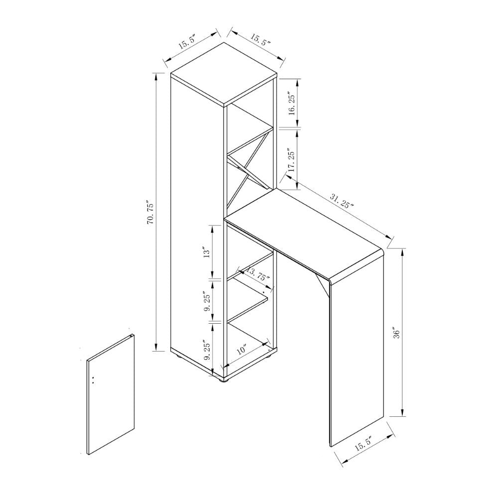 Red Cocoa Colored Bar Unit with Table