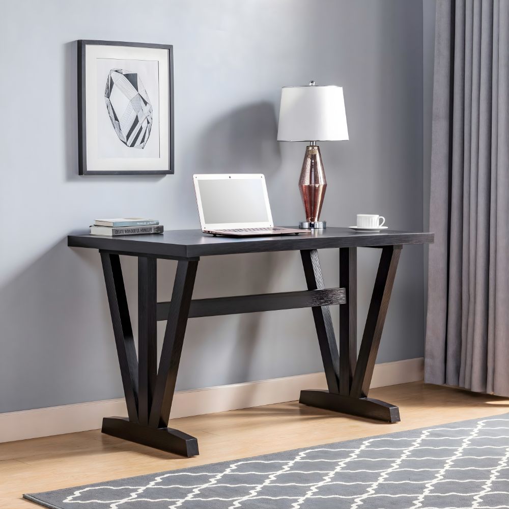 Dining Table Red Cocoa Colored V-Shaped Legs