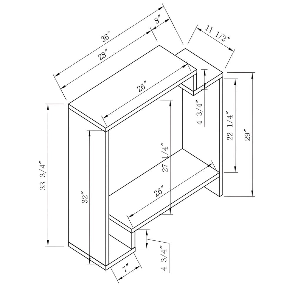 White and Distressed Grey Colored Console Table