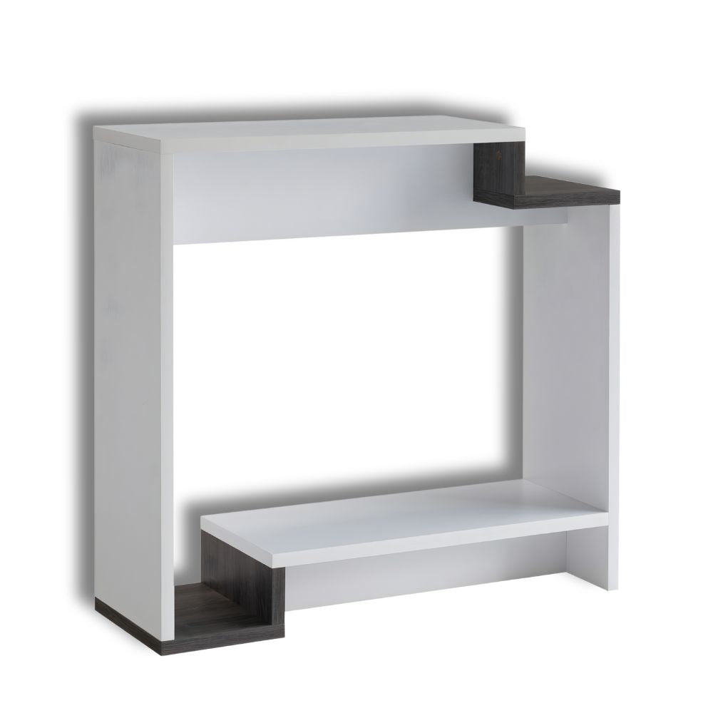 White and Distressed Grey Colored Console Table