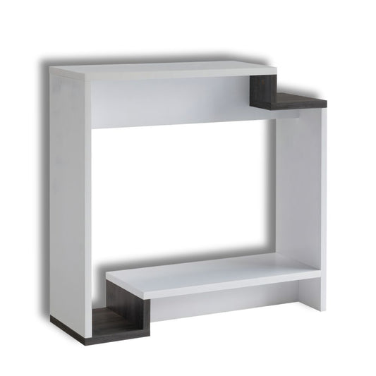 White and Distressed Grey Colored Console Table