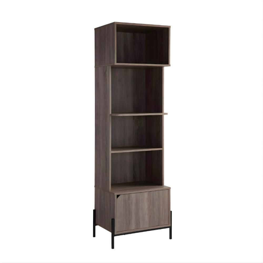 Baker's Cabinet  Four Shelves 71in Dark Taupe