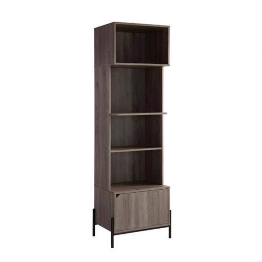 Baker's Cabinet  Four Shelves 71in Dark Taupe