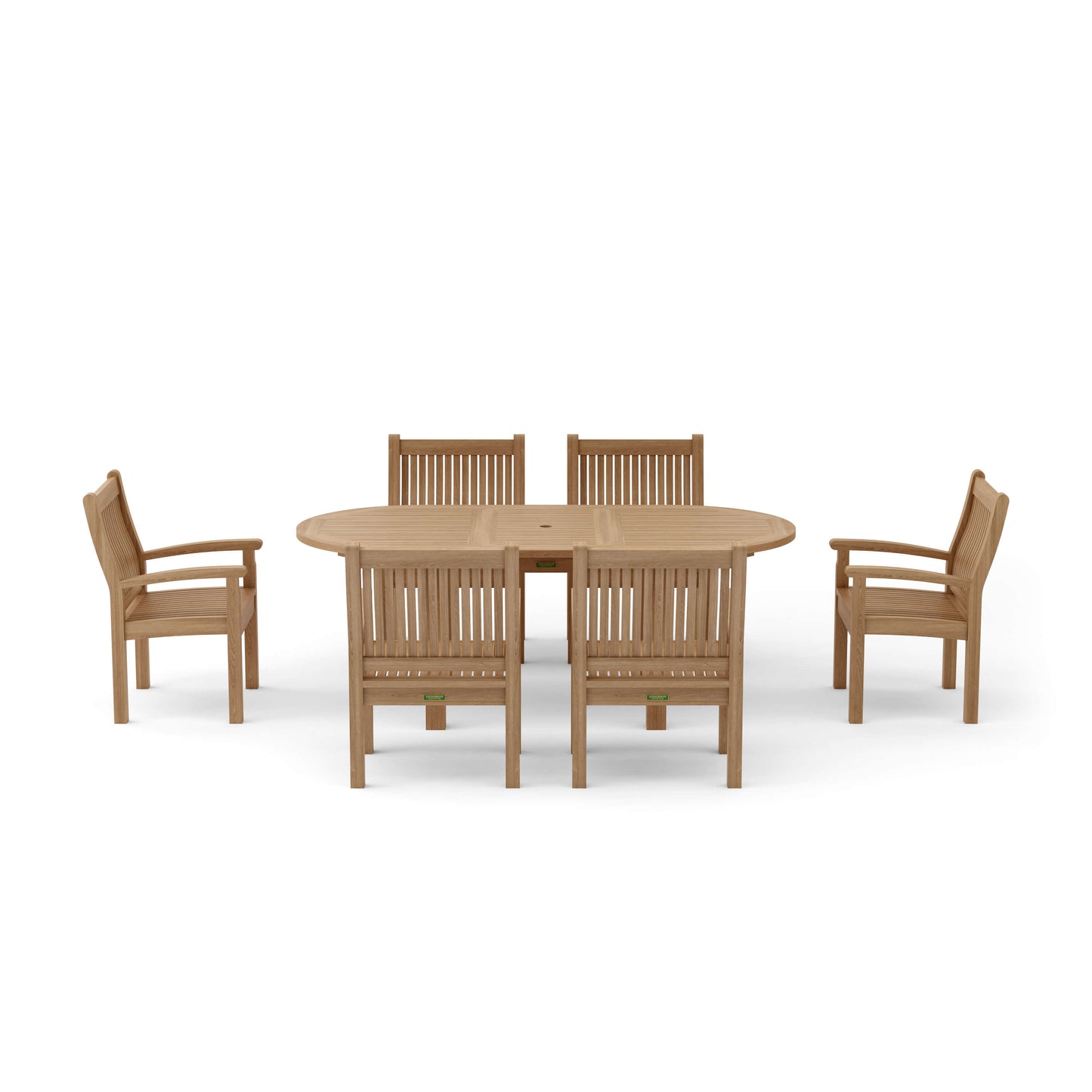 Anderson Teak Bahama Sahara 7-Pieces 78" Oval Dining Set Set-83