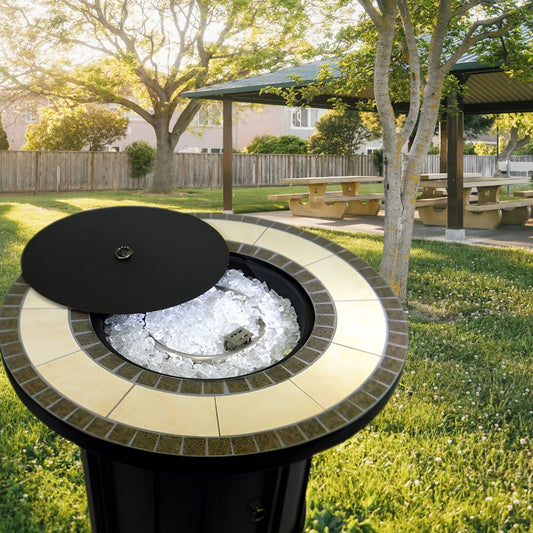 lifestyle Round Tile Top Fire Pit AFP-TTR, goldstardining.com