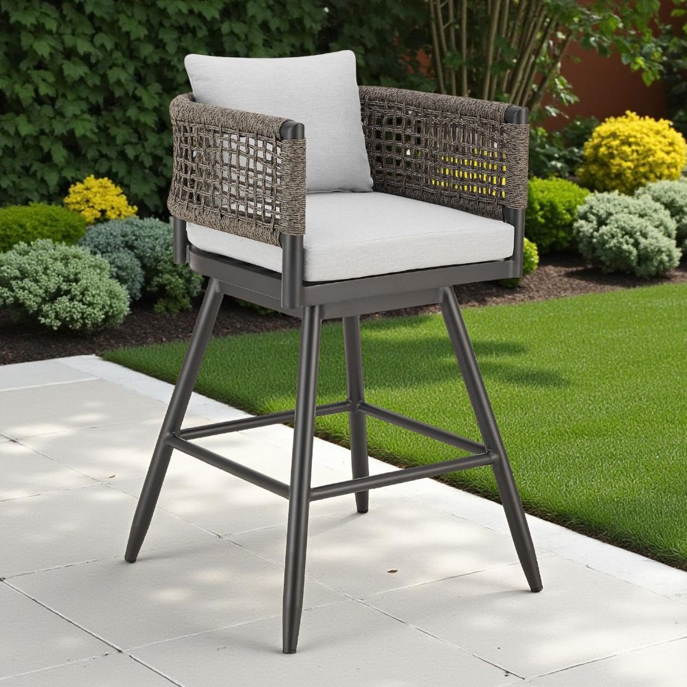 35_LightGrayMetalSwivelLowbackOutdoorCounterHeightBarchairwithFootrest-lifestyle,goldstardining.com