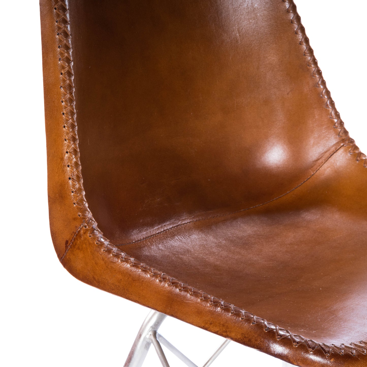 Butler Specialty Company Inland Light Leather Side Chair, Medium Brown 3673220