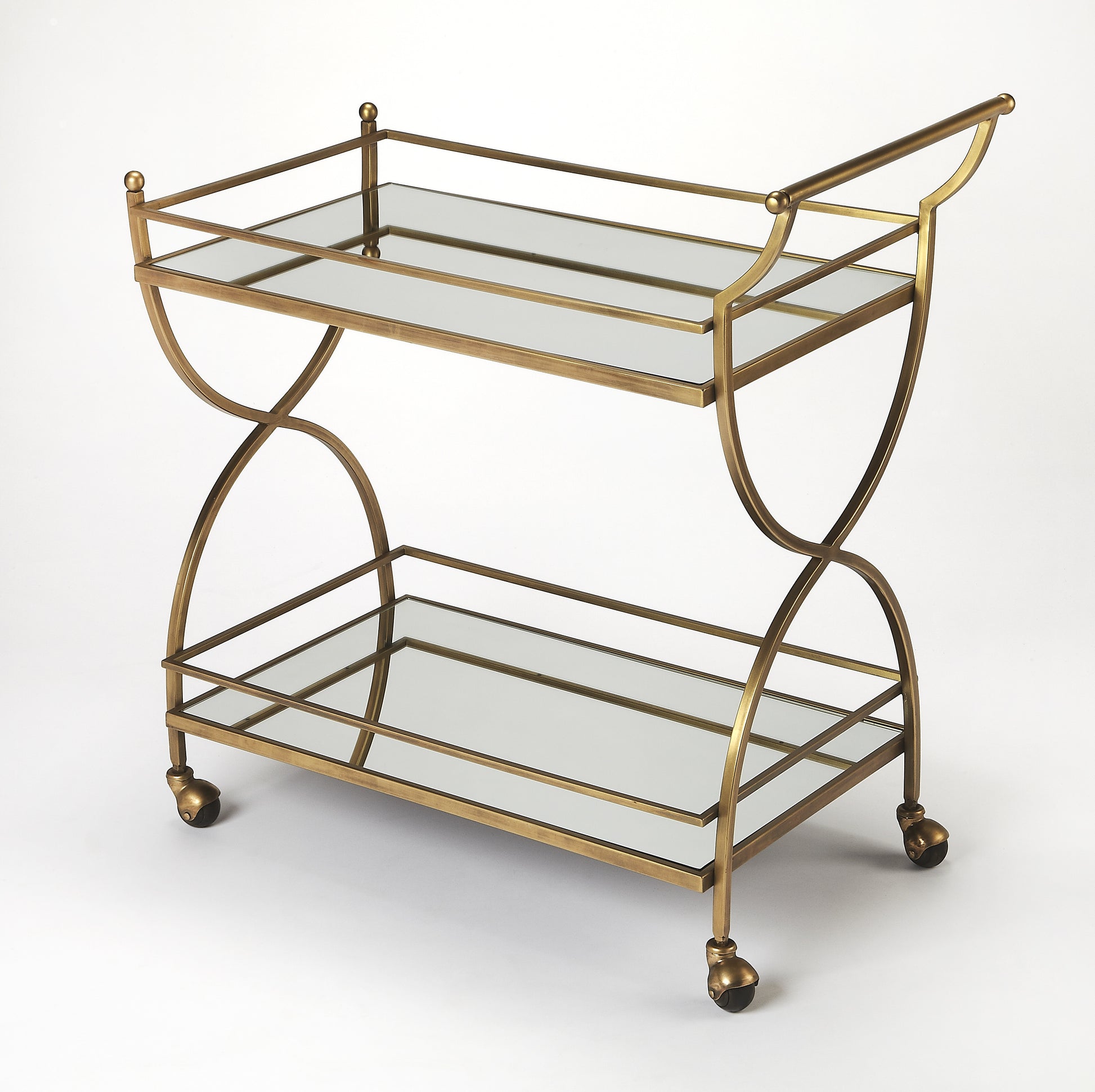 antique bar cart gold