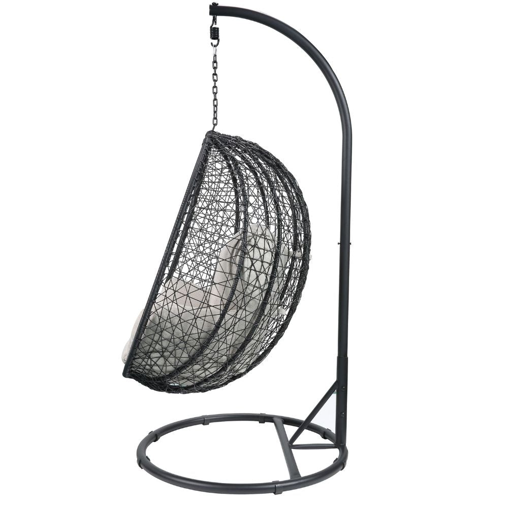 38" Metal Swing Chair With Detachable Cushion